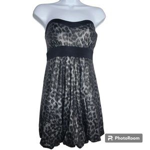 CCline Dress, Women Small, Black/Gray Animal Print Bubble Dress, EUC